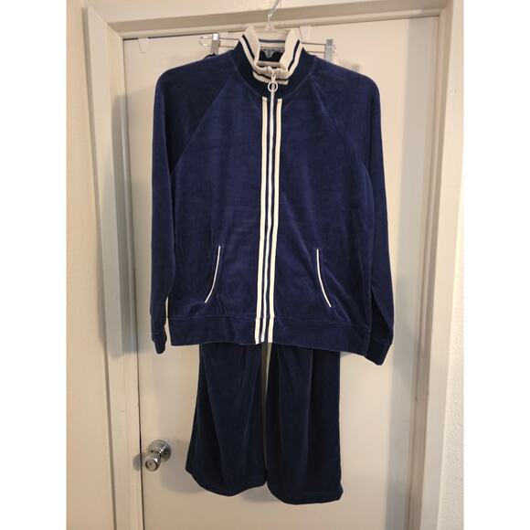 NYL New York Laundry Velour Track Set Full Zip Jacket Pullon Pants TOP XL Bot L - Picture 1 of 16